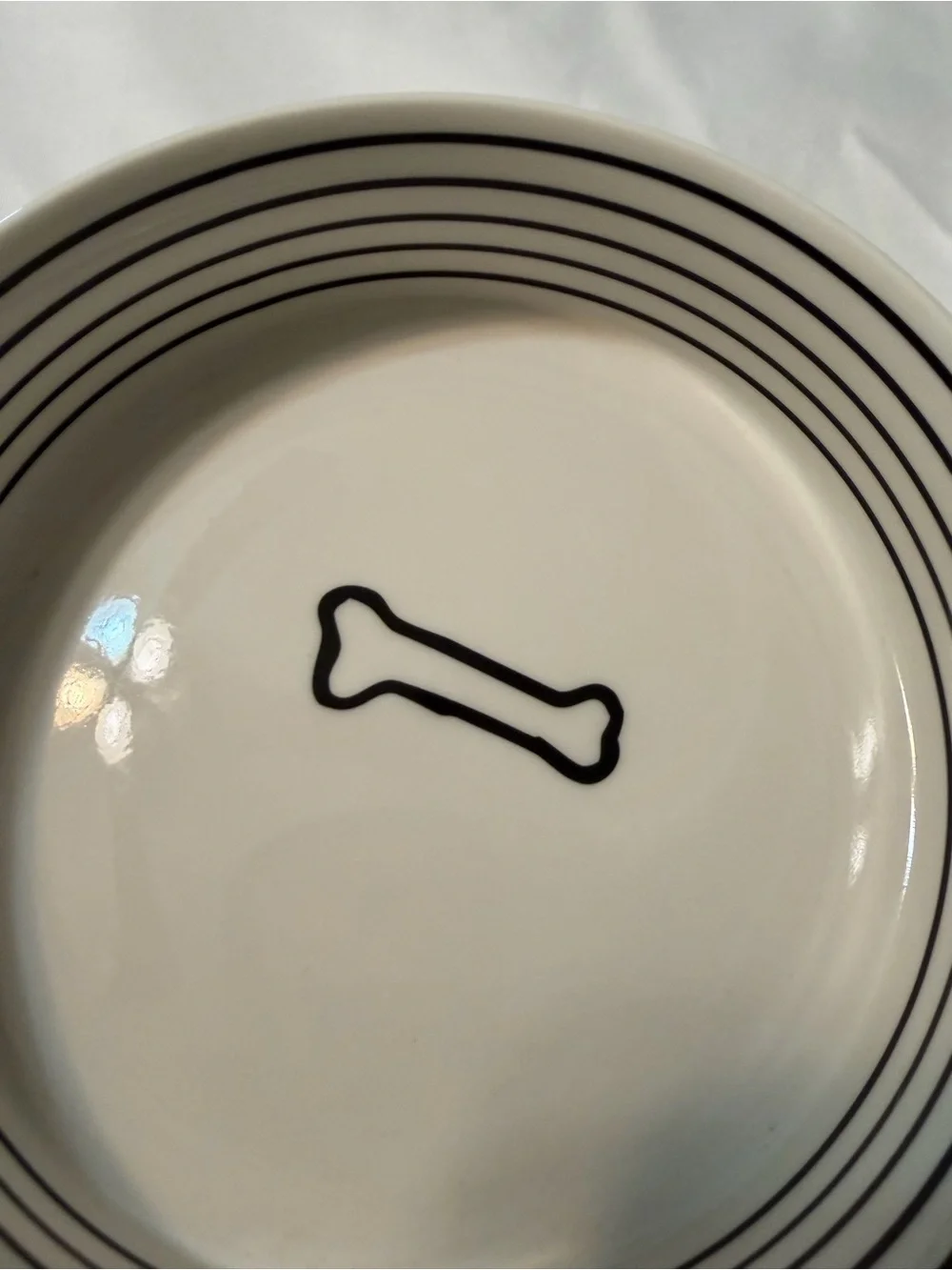 Peanuts White Ceramic Dog Bowl